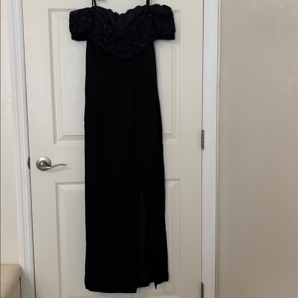Elegant Black Off-Shoulder Gown